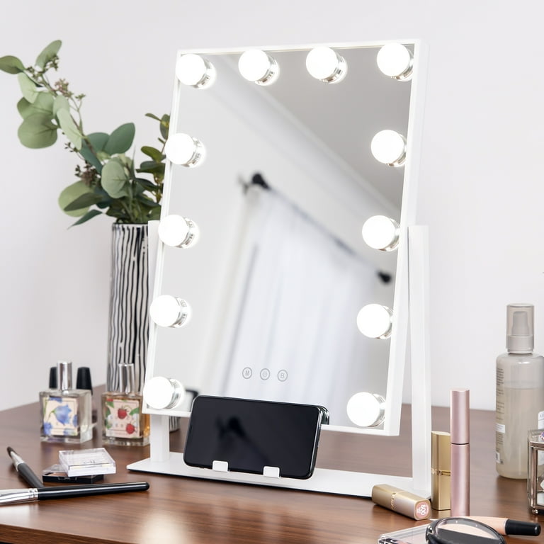 Best Choice Products Hollywood Makeup Vanity Mirror W Smart Touch Phone Holder 12 Led Adjustable Color Temp White Com Hollywood Makeup Vanity Mirror, Best Choice Products Hollywood Makeup Vanity Mirror