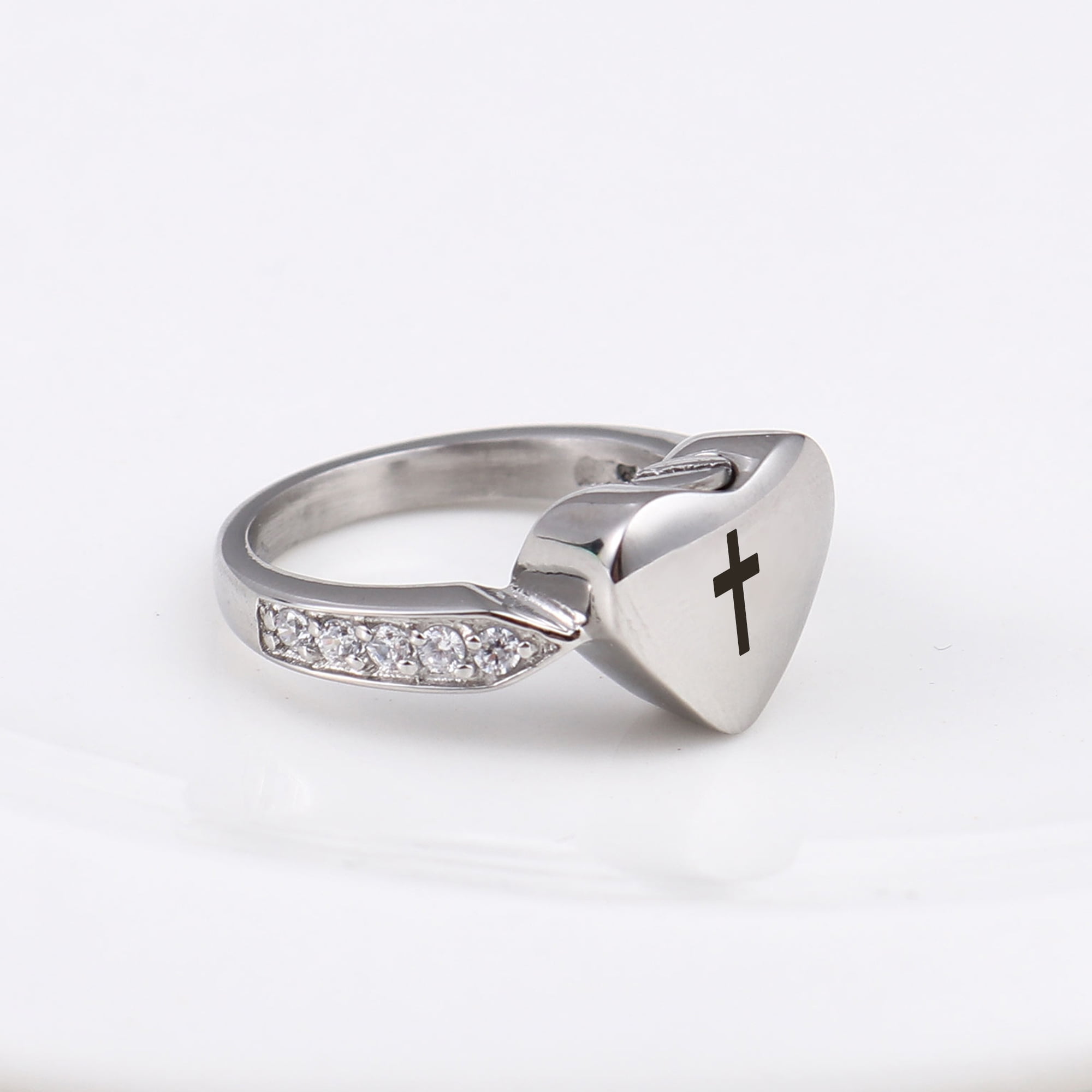 Custom Icon Cremation Jewelry, Personalized Ring for Ashes, Pet's Memorial Keepsake, Free Jewelry Box & Filling Tool [Size 7, Icon Engraving, 8-Icon to Choose]