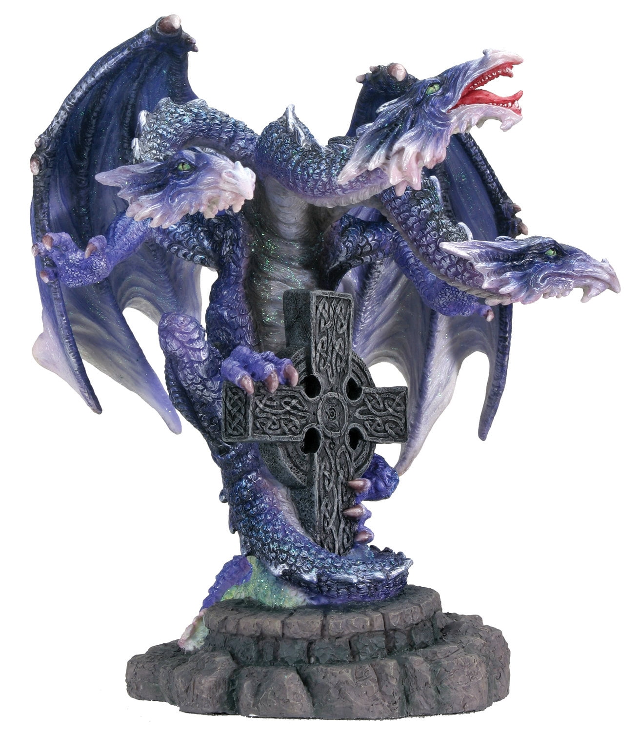 3 Headed Dragon on Cross Collectible Figurine Statue Sculpture Figure - Walmart.com
