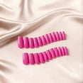 thumbnail image 3 of Uñas postizas JOYVVEW medianas largas cuadradas rosa neón 24 piezas, 3 of 7