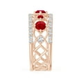 thumbnail image 5 of ANGARA Natural Art Deco Inspired Graduated Ruby and Diamond Ring in 14K Rose Gold for Women (Size-3.8mm) | July Birthstone, Birthday, Anniversary, Jewelry Gift for Women | Natural Ruby Ring, 5 of 10