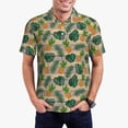 thumbnail image 2 of Balery Pineapples Palm Leaves Printed Men’s Short Sleeve Polo Shirt, Midweight Men's Shirt,Golf Polo shirts -Medium, 2 of 8