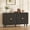 Black, variant on May in Color 55" Buffet Cabinet with Ship Wheel Pattern, Adjustable Shelves and Solid Wood Legs, Vintage Sidebard for Kitchen, Dining Room, Black