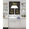 thumbnail image 3 of Happy New Year Swag Kitchen Curtains Sets for Windows 24 Inch Length, Colorful Modern Abstract Art Short Window Curtain Panels Swags Valances and Tiers 3 Piece Set for Cafe/Dining Room, 3 of 5