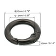 thumbnail image 2 of Uxcell 13mm Spring O Ring Round Snap Clip, Circle Trigger Keyrings Buckle Small Clamp Clasp Gray 5 Pcs, 2 of 6