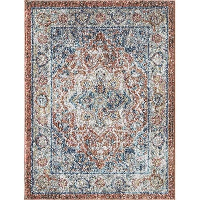 Central Oriental 7855.225.09EC 2 ft. 2 in. x 3 ft. Traditional Polypropylene Willards Rectangle Area Rug, Blue & Red