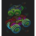 thumbnail image 4 of Neon Monster Trucks Adult Black Crew Neck Short Sleee Tee-Medium, 4 of 4