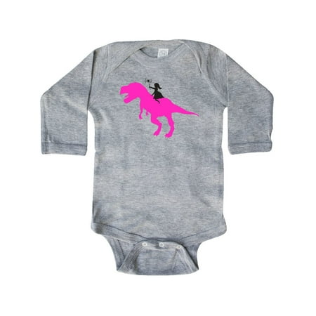 

Inktastic Princess riding her T-Rex Gift Baby Girl Long Sleeve Bodysuit