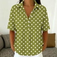 thumbnail image 6 of MAFYTYTPR Women's Polka Dot Half-Button Shirt Spread Collar Short Sleeve Casual Tops for Everyday Wear S-3XL Plus Size, 6 of 7