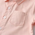 thumbnail image 7 of JUMESG Boys Button Down Shirt Short Sleeve Little & Big Boys Solid Color Short Sleeve Button Down Shirt With Pockets (Pink,5-6 Years), 7 of 7