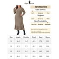 thumbnail image 6 of DARING DIVA Plus Size Ribbed Knit Long Sleeve Ruffled Hem Midi Dress 4X Khaki, 6 of 6