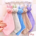 thumbnail image 1 of MesaSe 2 Pcs Mignon Dessin Animé Rabbit Tête Serviette Absorbante en Corail, 1 of 10