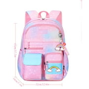 Ficcug School Bag Backpacks for Girls,Shoulder Children School Bookbags for Kids,Primary School Season Gift,Pink