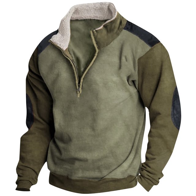 Spring And Autumn Men's Standing Collar Sweatshirt Is Outdoor Casual Sweaters Tops 3XL