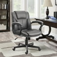 thumbnail image 3 of Lacoo Faux Leather Mid-Back Executive Office Desk Chair with Lumbar Support, Gray, 3 of 7