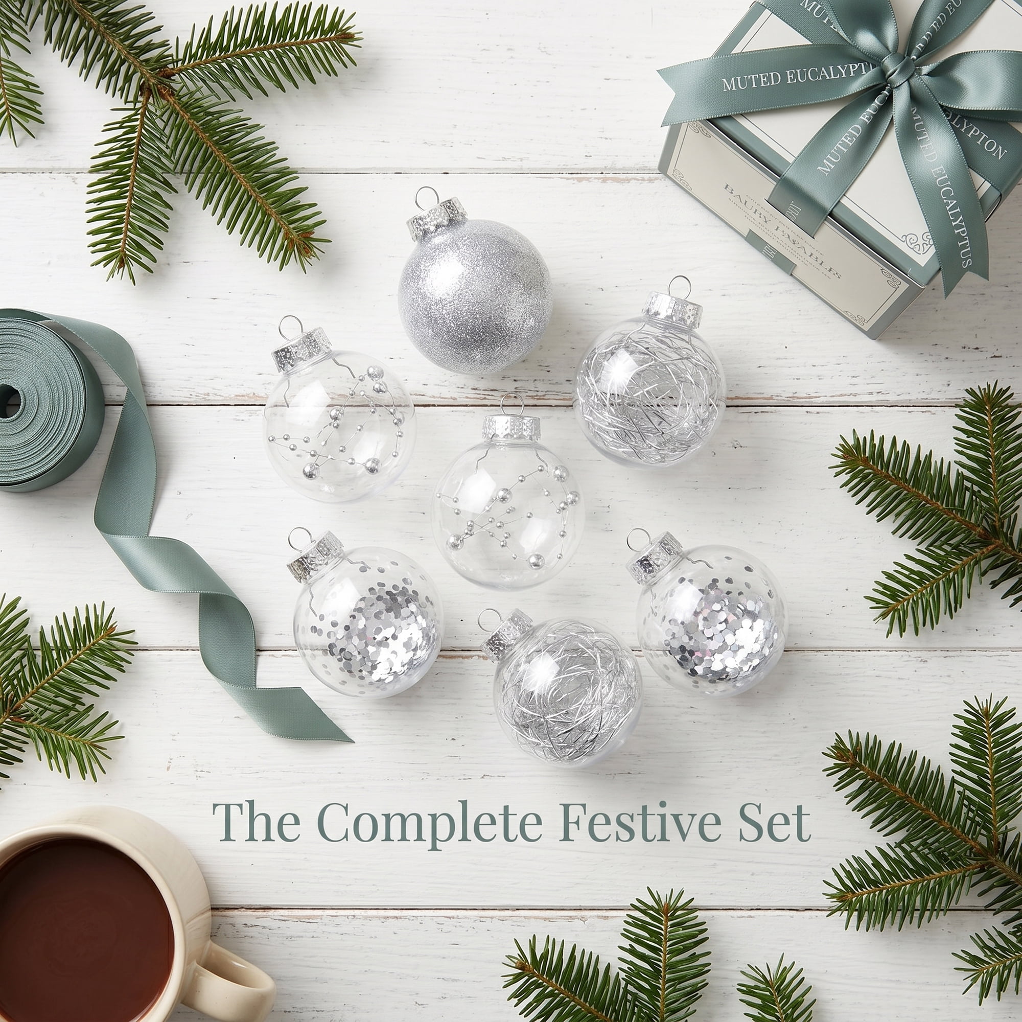 Unique Bargains Christmas Tree Ornaments - 24 Pack Baubles Shatterproof Balls White B 2.4"