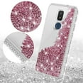 thumbnail image 3 of Liquid Glitter Phone Case for Cricket Icon 3 Case, At&t Motivate 2 Case, Cricket Splendor Case Cover w/Tempered Glass Screen Protector - Clear/Rose Gold, 3 of 5