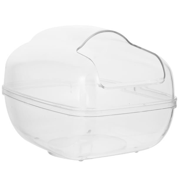 Bañera para hámster, lavabo de baño transparente con arena para hámster.