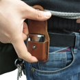 thumbnail image 2 of Handmade Fliptop Leather Lighter Pouch Holder Case with Pocket Belt Loop, 2 of 7