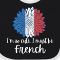 thumbnail image 4 of Inktastic I'm So Cute, I Must Be French Sunflower France Flag Boys or Girls Baby Bib, 4 of 4