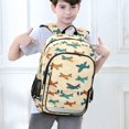 thumbnail image 6 of FORMRS Kids Backpack for School Unisex 17" Casual Bookbag Travel Daypack with Compartment Pockets, Brown Cartoon Planes Pattern, 6 of 7