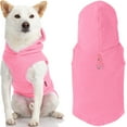 Gooby Fleece Vest Hoodie Dog Sweater Pink, Large Warm Pullover Dog