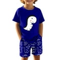 thumbnail image 3 of Hienoo Toddler Boys Outfits Dinosaur Print Short Sleeve T-Shirt Shorts Set, Sizes 4-5T, 3 of 3