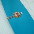 thumbnail image 2 of Wild Rose Tango Flowers Square Tie Bar Clip Clasp Tack- Silver or Gold, 2 of 5