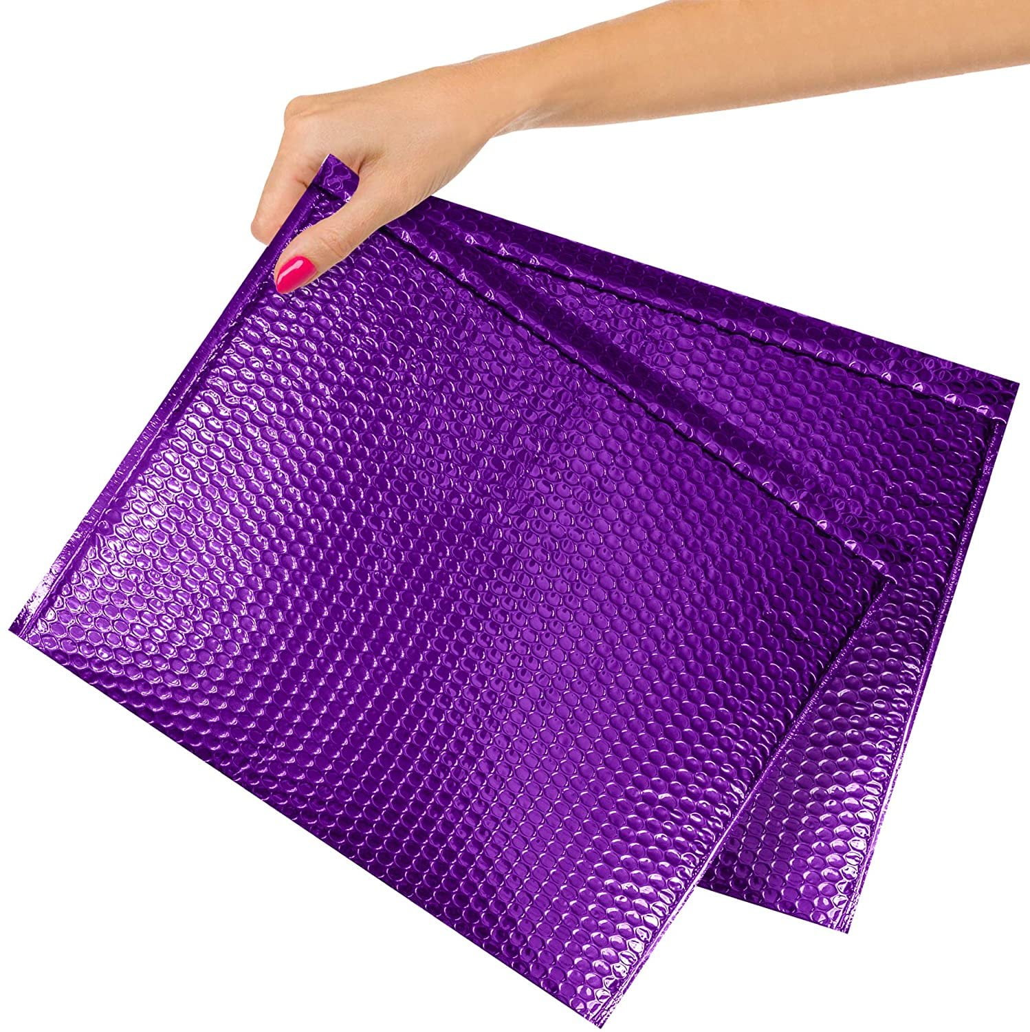 Purple Metallic Self Adhesive Sealing Strip 200 Pack 9 x 11 1/2 inch Purple Bubble Mailer Padded Envelopes 