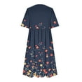 thumbnail image 4 of VBVC Women's Summer Short Sleeve A-Line Midi Dresses Casual Floral T-Shirt Dress Flowy Beach Sundress with Pockets, 4 of 6