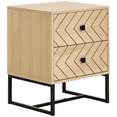 thumbnail image 1 of HOMCOM Table de Chevet, Table d'Appoint avec 2 Tiroirs, Design Zig Zag, 1 of 10