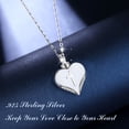thumbnail image 4 of EUDORA Sterling Silver Memorial Cremation Urn Necklace for Ashes, Heart Shape with Holy Cross Keepsake Jewelry for Women Man, 20 inches Chain, 4 of 9
