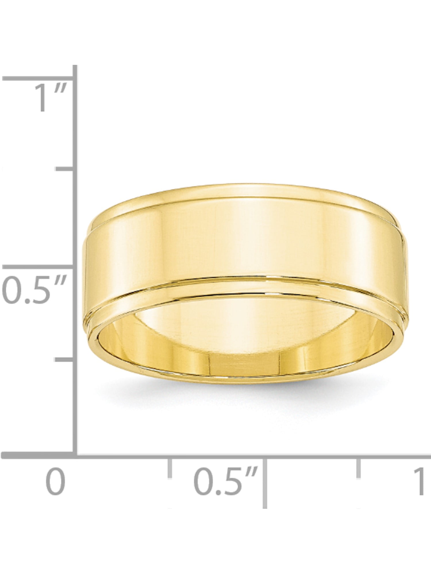 10k White Gold 8mm Flat with Step Edge Band Fine Jewelry Ideal Gifts For Women