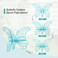 thumbnail image 2 of CBJCBJ 50" Weatherproof Outdoor  Patio Bench，Metal Butterfly Design for Garden and Lawn Porch， Blue, 2 of 8