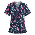 thumbnail image 2 of Pompotops T-Shirt à Manches Courtes Col en V avec Poche pour Femmes, 2 of 3