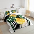 thumbnail image 3 of Feelyou Tropic Palm Botanical Bedding Comforter Set, Geometric Abstract Stripe Twin Comforter Sets, Teen Kid Adult Reversible Bedding Set, Microfiber Bedroom Decor, 2pcs, 3 of 8
