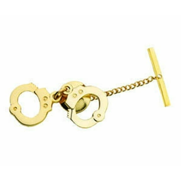 Handcuffs Tie Tac w/Jewelers Clutch, Chain Bar
