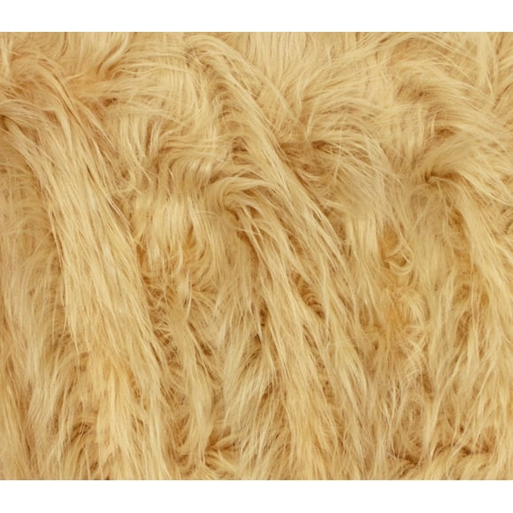 Faux Fur Fabric Long Pile Gorilla CAMEL / 60" Wide/Sold by The yard