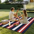 thumbnail image 4 of Red Navy Blue Striped Outdoor Rug 4x6 Ft - Reversible Patio Rug Outdoor Camping Rugs, Contemporary Minimalist Aesthetic Indoor Outdoor Area Rugs, Non-Slip Outdoor Carpet Runner for Deck/Porch, 4 of 8