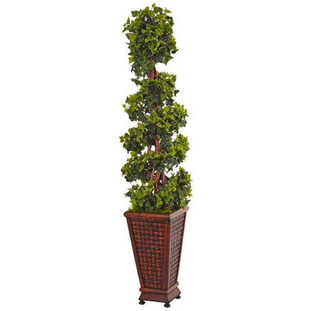 Nearly Natural 5839 4.5 ft. English Ivy Tree in Decorative Wood Planter
