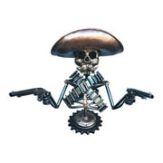Teblacker Cowboy Skull Gunslinger Hood Ornament Sculpture, Rod 3D Metal Automotive Emblems