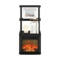 thumbnail image 4 of Furinno Turn-N-Tube 2-Tier Tall TV Entertainment Side Table Display Rack with Fireplace Insert, Americano/Black, 4 of 6