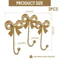 thumbnail image 2 of 2Pcs Bow Wall Hook Decorative Bow Knot Hanger Multipurpose Gold Towel Hook Wall Mounted Hat Hanger for Living Room Bedroom, 2 of 11