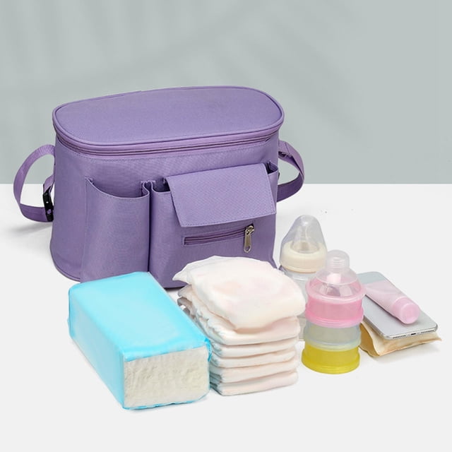 Organizador de cochecito con portavasos aislados, correas de almacenamiento de pañales, bolsillos para teléfono, diseño , apto para todos los Baoblaze Organizador de cochecito