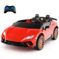 thumbnail image 1 of Costway 4WD 2-Seater Ride on Car, Licensed Lamborghini Kids’ Vehicles with Remote Control Red, 1 of 10