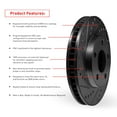 thumbnail image 3 of Dynamic Friction Company Front Brake Rotors Drilled and Slotted Black with 5000 Advanced Brake Pads includes Hardware - 8512-76073, 3 of 3