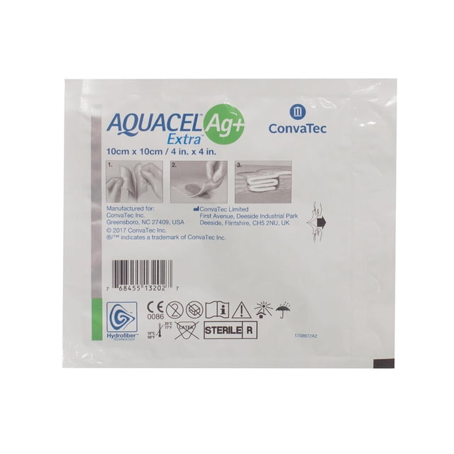 Aposito Parche Hidrofibra Aquacel AG+ Extra 10x10cm - Convatec Convatec AG+