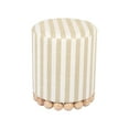 thumbnail image 2 of Dex Beige Striped Linen Ottoman, 2 of 7