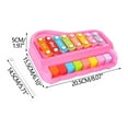 thumbnail image 3 of KOYPTL 2 In 1 Baby Piano Xylophone For Toddlers 1-3,8 Tones Hand Tapping Piano Multi Functional Early Education Sensory Music Instrument Toy For Kids Boys Girls 3 4 5+,Birthday Christmas Gift, 3 of 9