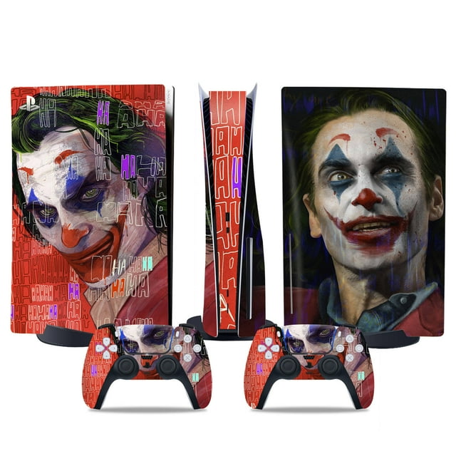 PS5 optical drive version sticker, cool PS5 skin, controller handle,for PS5 console and controller,DC cartoon,Joker6